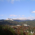 Näkymä Triglav vuorille päin. Triglav on Slovenian korkein vuori (2864 m.)